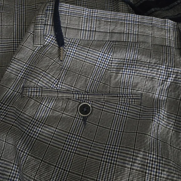 Robert Graham R Collectio Men Waist 36 Plaid Blue And White Made In Italy 112025